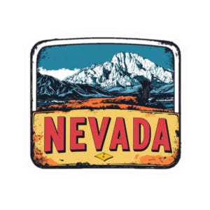 Retro Nevada Kiss-Cut Stickers, Vintage Travel Decals, Laptop Stickers, Scrapbooking Supplies, Outdoor Adventure Decor, Road Trip Essentials