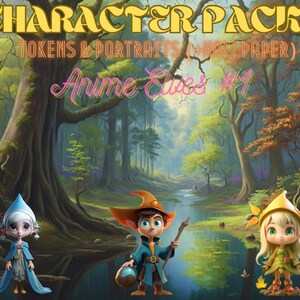 CHARACTER PACK: Anime Elves #1 — anime, roleplaying game, digital art, rpg, desktop wallpaper, fantasy, portrait, elf, cute, vtt, art
