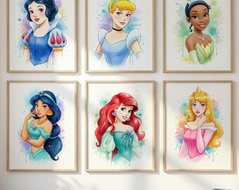 Princess Wall Art Set: Fairy Tale Characters - Girls Room Decor