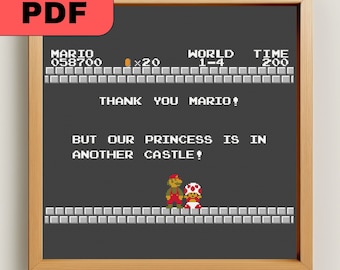 Mario Princess Castle Cross Stitch Pattern (Digital Download)
