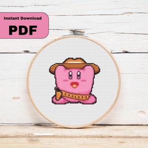 Cowboy Kirby Cross Stitch Download Pattern