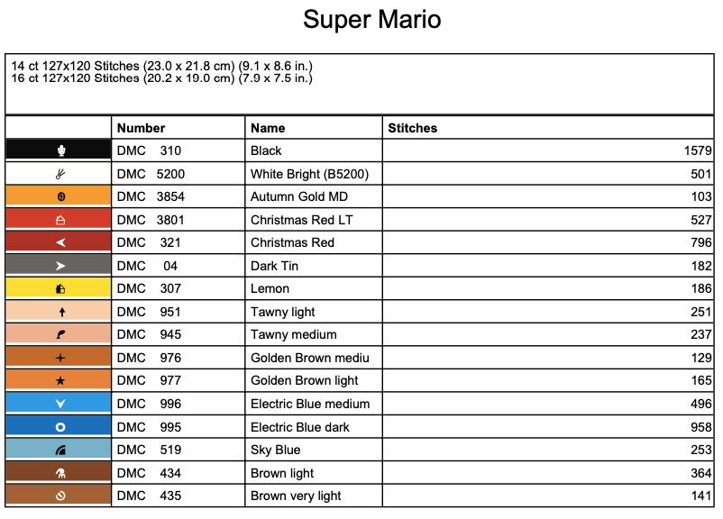 Super Mario Downloadable Cross Stitch Pattern - Etsy