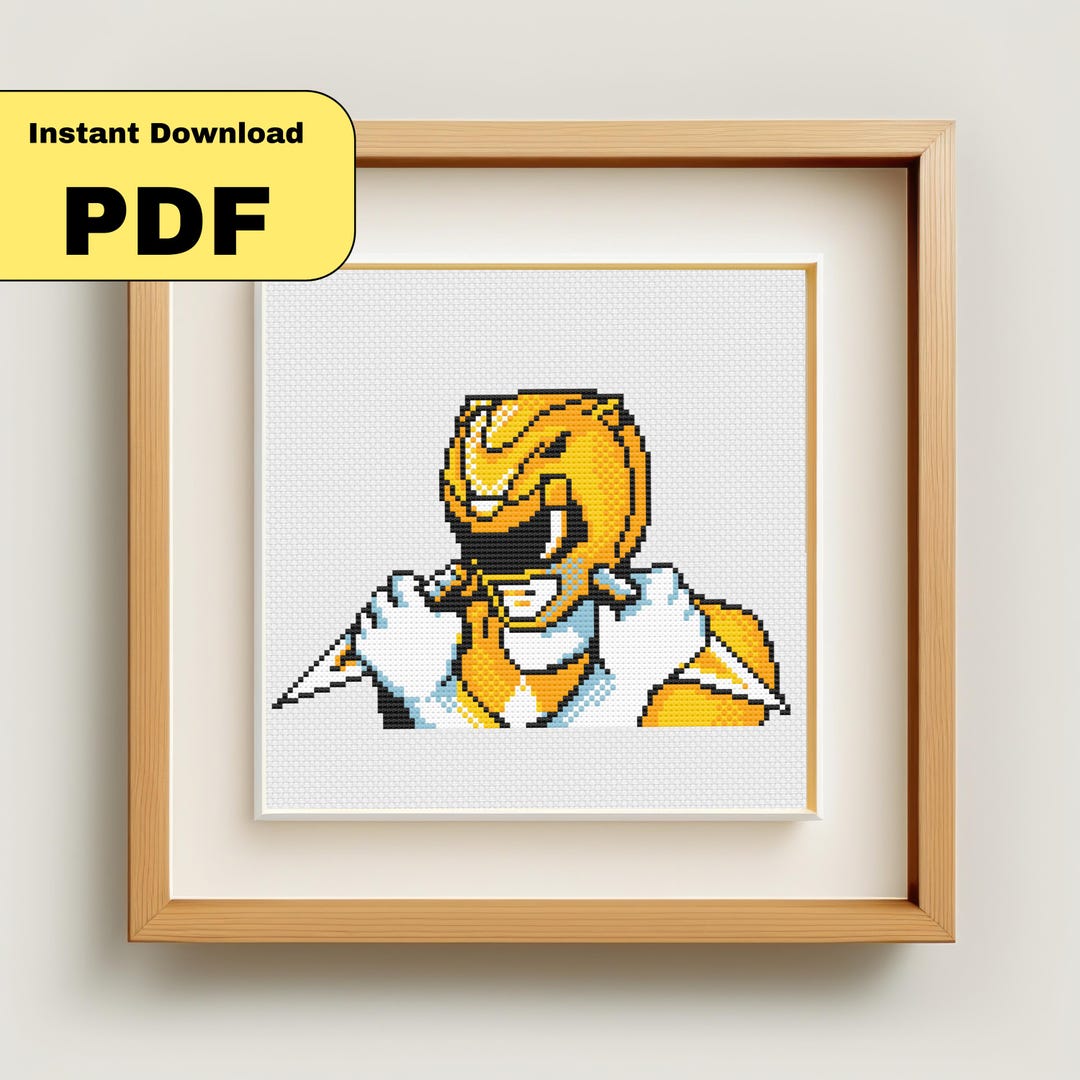 Yellow Power Ranger Cross Stitch Downloadable Pattern - Etsy