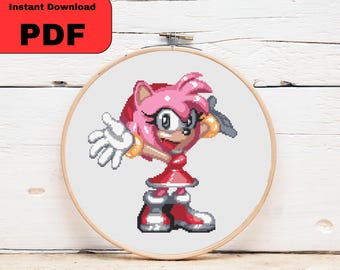 Patrón descargable de punto de cruz de Amy Rose