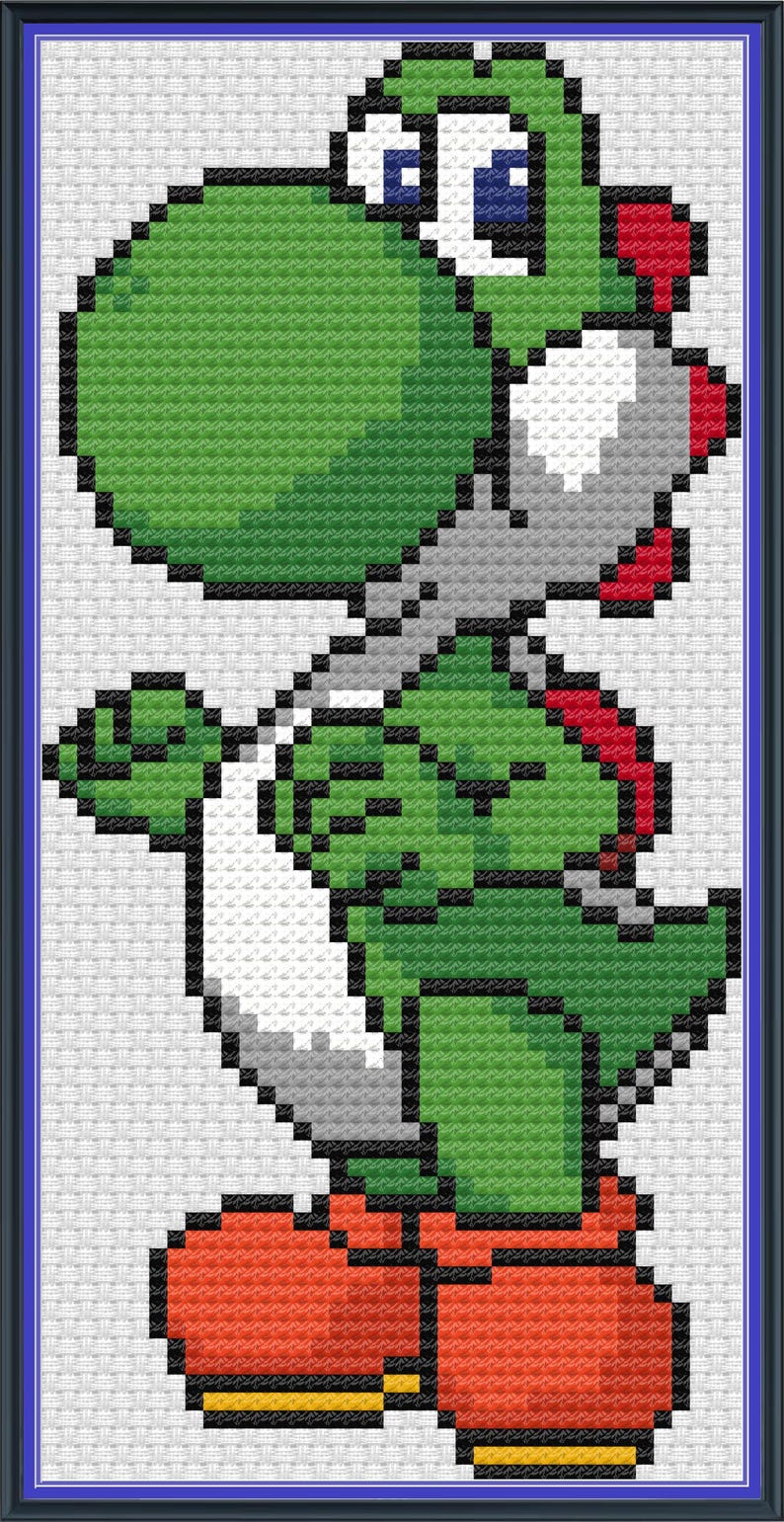 Yoshi Pattern Background Yoshi Downloadable Cross Stitch Pattern - Etsy