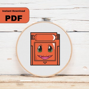Charmander Gameboy Cartridge Cross Stitch Downloadable Pattern