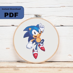 Sonic Jump Cross Stitch Downloadable Pattern