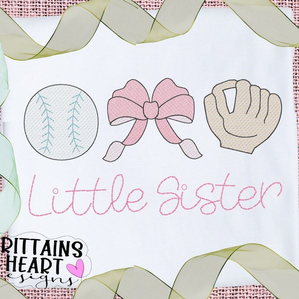 Softball Trio Embroidery Design | Big Brother Little Sister Baseball | Baseball Equipment Bag | Quick Stitch Digital Download 4 sizes