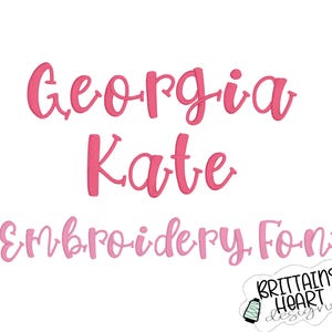 Georgia Kate Satin Embroidery Font - 3 sizes | BX embroidery machine font
