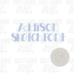 The Addison Font Sketch Fill Bean Stitch Outline Machine Embroidery ...