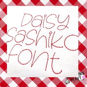Hand Stitch Effect Embroidery Font | the Daisy Sashiko Font Vintage Style Full Alphabet Seed Stitch | Playful Kids Name Monogram | Bx Font