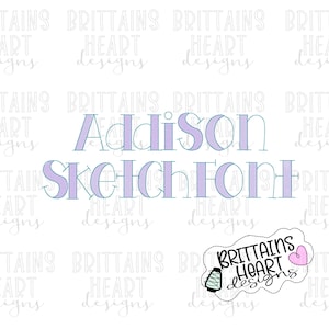 The Addison Font Sketch Fill Bean Stitch Outline Machine Embroidery Font | 6 sizes | BX included