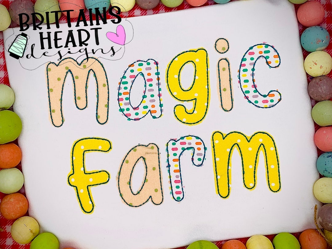 Machine Embroidery Design Magic Farm Full Alphabet Bean Stitch Applique ...