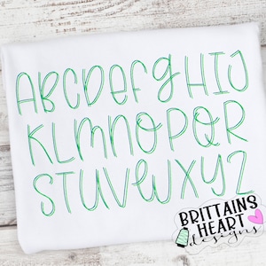 Kristy Wings Bean Stitch Embroidery font Multicolor alphabet letters BX included Quick Stitch Uni-case