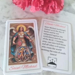 Cartes de prière de Saint Michel, carte de prière pour la protection, cartes de prière plastifiées de Saint Michel archange, à emporter Cartes de prière pour spiritualité