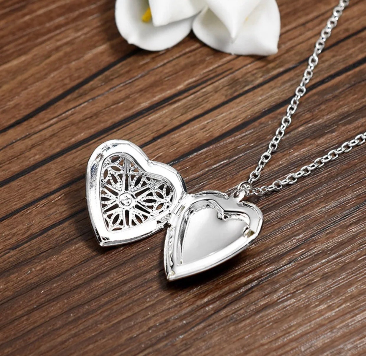 Pink Glitter Heart Necklace / Heart Locket Necklace / Rose Gold Locket / Fantasy Locket / Valentines Day / Valentine Gift / Gift for Her
