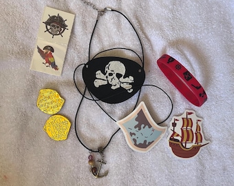 Pirate mystery favor Bags, pixie dust, party favors. Lot of 5, or 10.  Items may vary per bag. Cruise Fish Extender Bags.