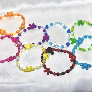 Mystery Mickey Head Bracelets, Colorful beads, Party Favors, Cruise Fish Extender Gifts, pixie dust gifts. Assorted styles and sizes.