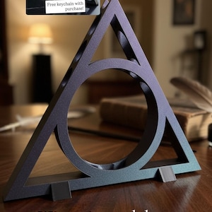 Deathly Hallows inspired, Wizard Wand Display: Holds 7 Wands, House Decor, Magic Wand fits Warner brothers wands. Elders wand center