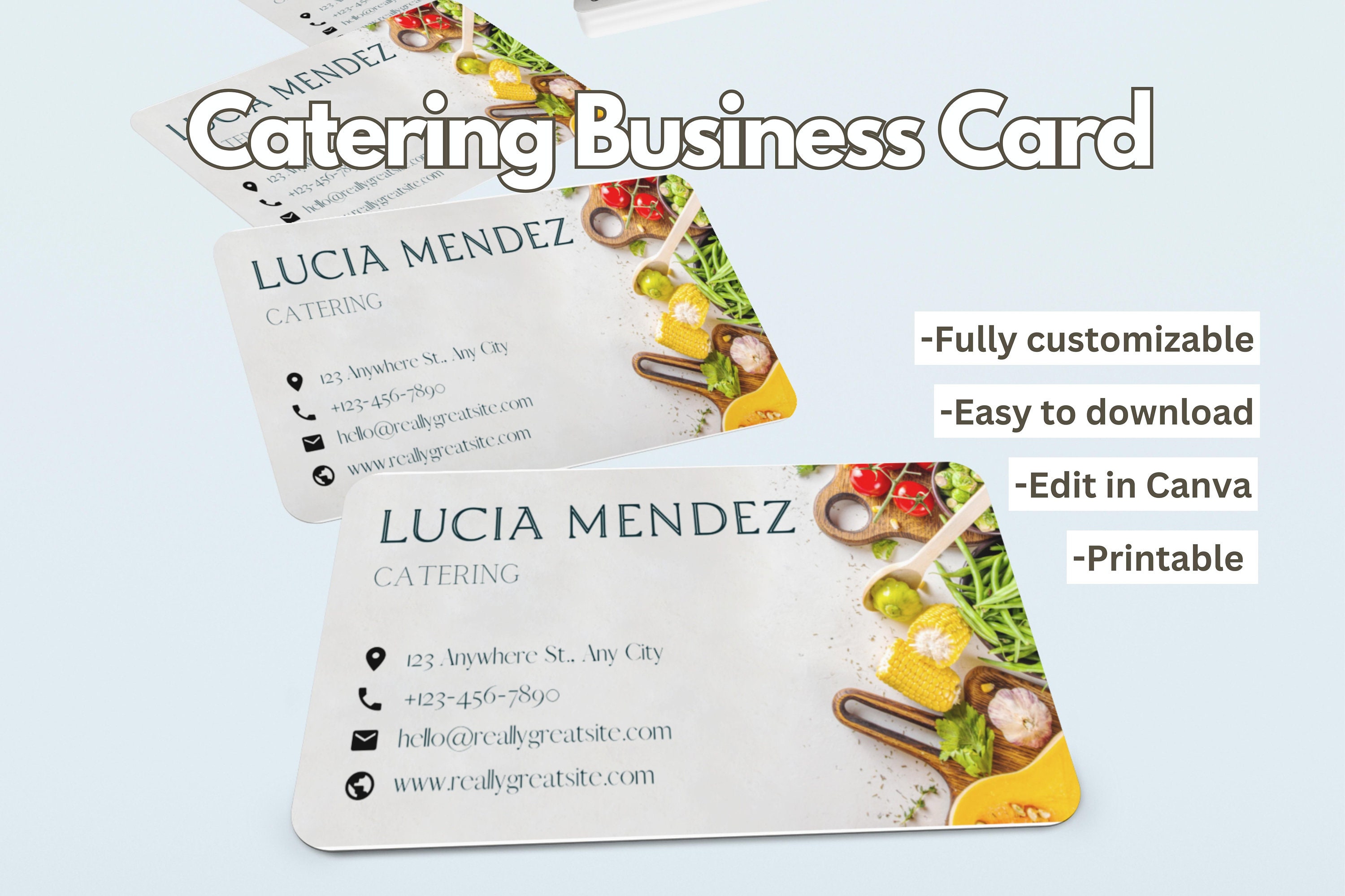 Catering Business Card Template Catering Company Business Card
