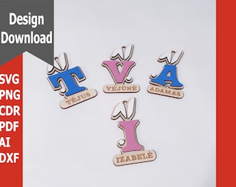 Personalised Easter Basket Gift Name Tags from A-Z