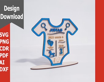 Baby Geburt Stats, metrische, Ankündigung, Laser geschnitten svg Datei, digitaler Download