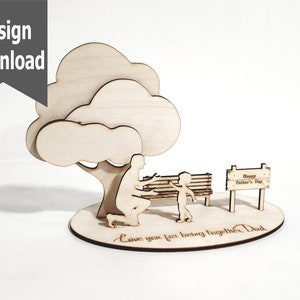 Father's Day, mother's Day, Valentine's Day Gift bundle with 6 options laser cut files 3mm plywood, easy customizable