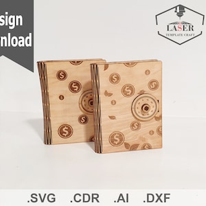 Personalisieren Sie Box mit Schloss für Geld oder etwas anderes Laser geschnitten, SVG sofort download