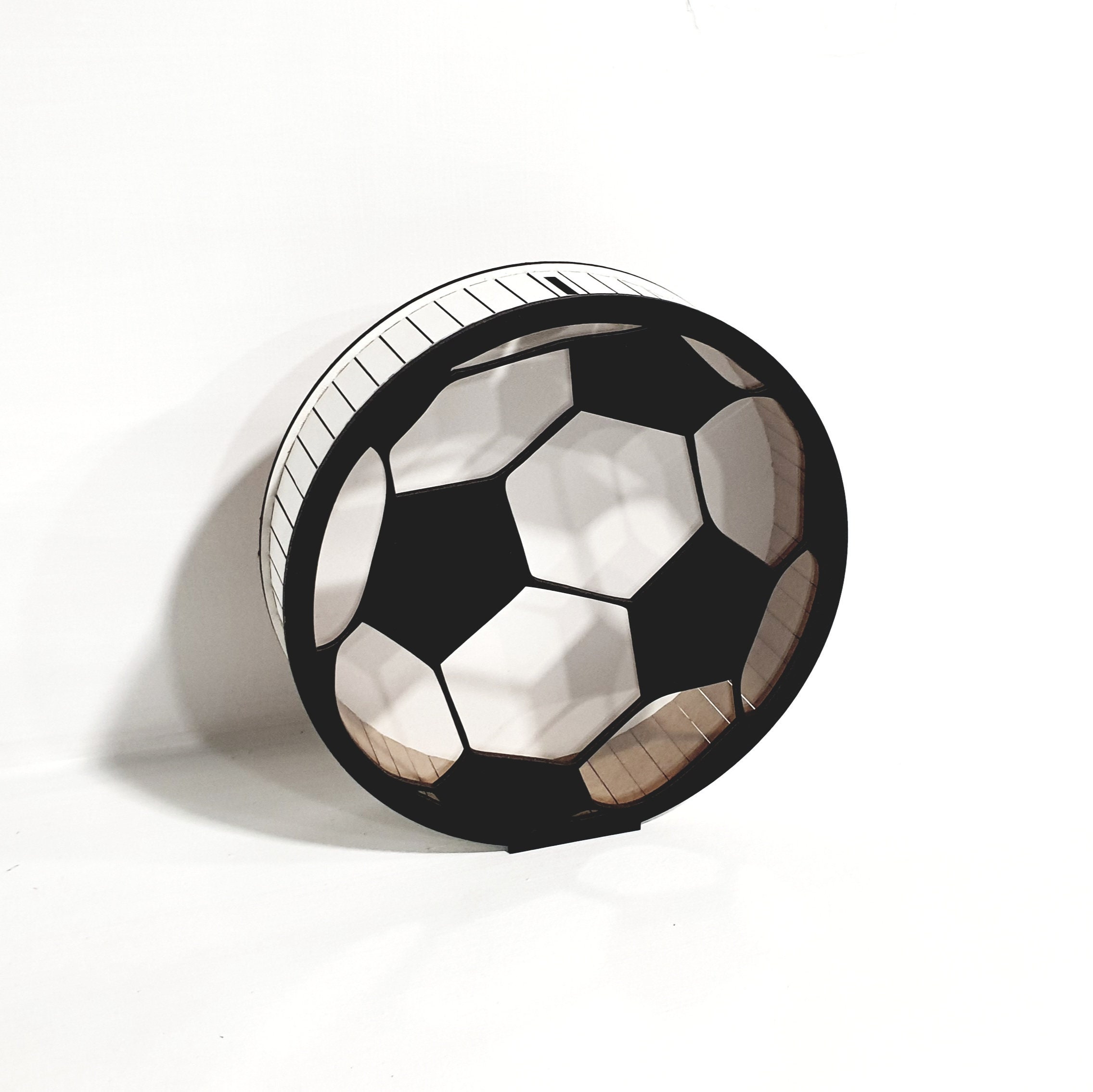 Salvadanaio calcio argento/nero/argento World Cup sport Librum Flyer, Coin Bank with engraving up to 25 characters