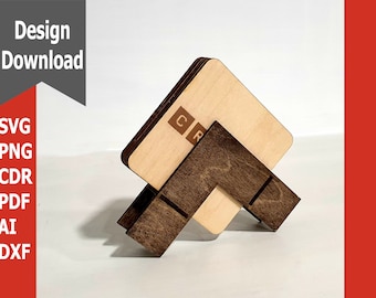 Coaster stand without coaster, only stand laser cut svg template