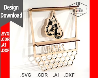 Boxing Medal Holder SVG | Laser Cut Template