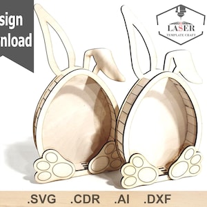 Scatola regalo di Pasqua con acrilico - dolce coniglietto SVG, DOWNLOAD IMMEDIATO