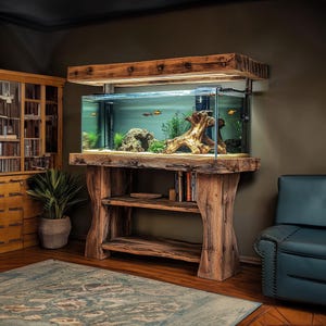 Wooden aquarium shelf fish tank furniture custom fish tank stand shelf display living room housewarming gift home decor fish tank support