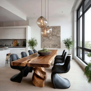 Live Edge Wood Dining Table Rustic Kitchen Island Bar Handmade Countertop, Natural Wood Furniture, Modern Farmhouse Decor