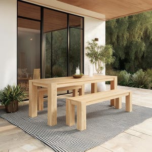 Mesa de jantar de madeira maciça, mesa de jantar exclusiva com borda viva, mesa de jantar rústica de fazenda, móveis de sala de jantar de destaque, presente para ela
