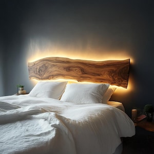 Driftwood Headboard Solid Wood Rustic Bed Headboard Unique Wall Mount Headboard Custom Bedroom Decor Furniture