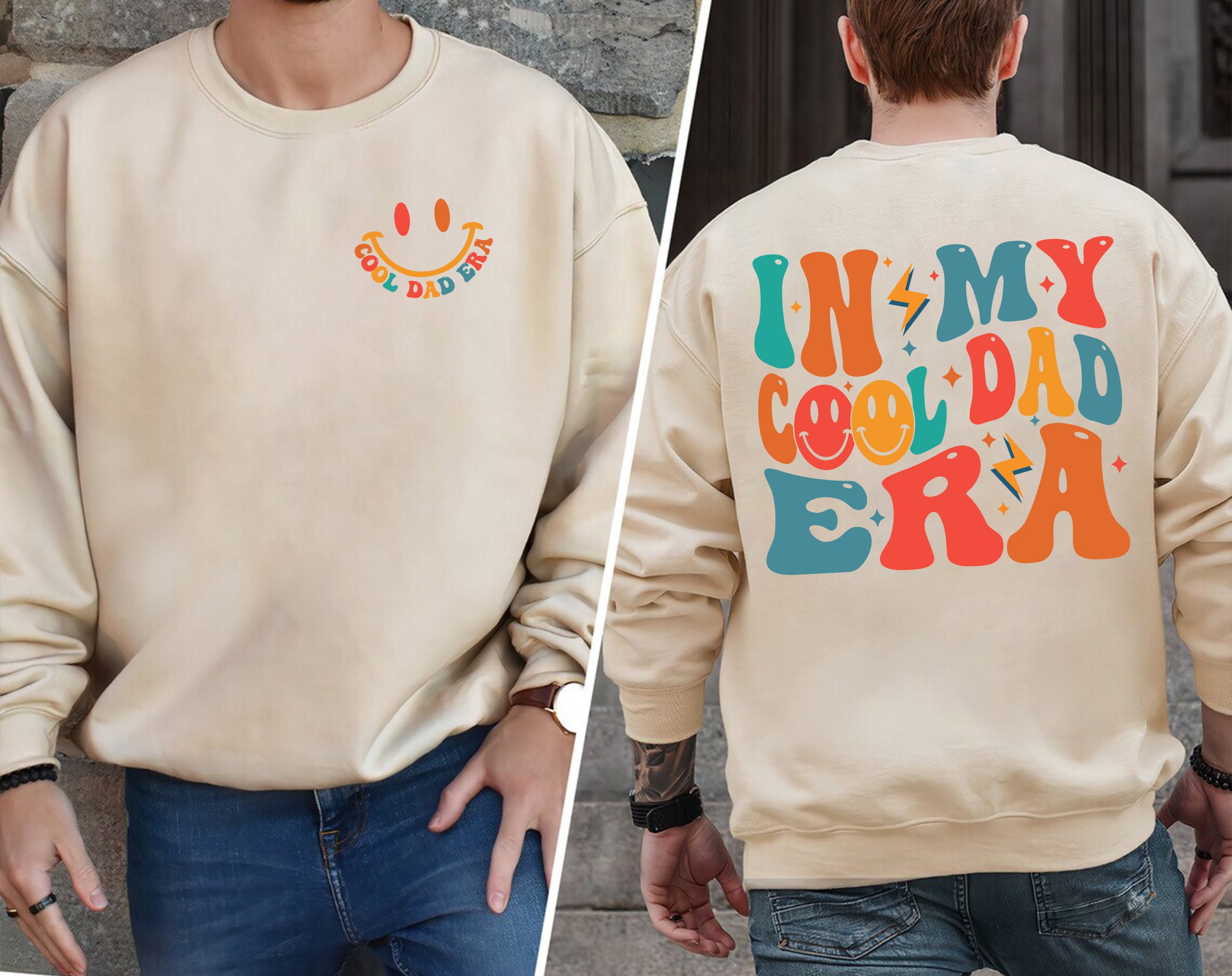 Discover In My Cool Dad Era Double Sided Sweatshirts, Dad Era Double Sided Sweatshirts