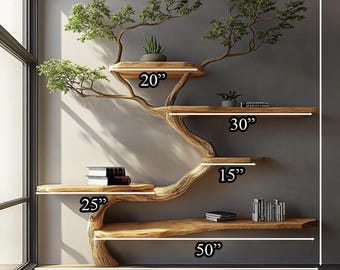 壁掛け本棚 ツリーブックケース ツリーウォールアート 素朴な家具