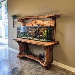 Wood tank fish wooden aquarium shelf fish tank furniture custom aquarium stand shelf display livingroom gift for father wood decor