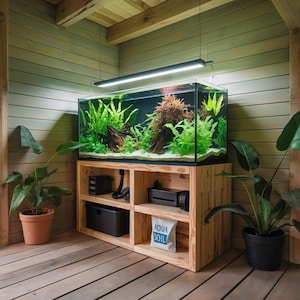 Modern Solid Wood Fish Tank Cabinet, Minimalist Aquarium Cabinet, Aquarium Stand with Storage Shelves for home decor