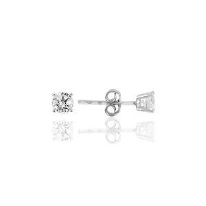 Orecchini a bottone solitario da 3 mm / Argento Sterling 925 e placcato oro / Orecchini minimalisti con piccoli diamanti / Regalo di gioielli per tutti i giorni, regalo per lei