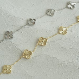 Gold Silver Clover Bracelet, Rhodium Plated Xuping Cleef Inspired Jewelry, Lucky Four Leaf Charm Chain, Elegant Gift for Women