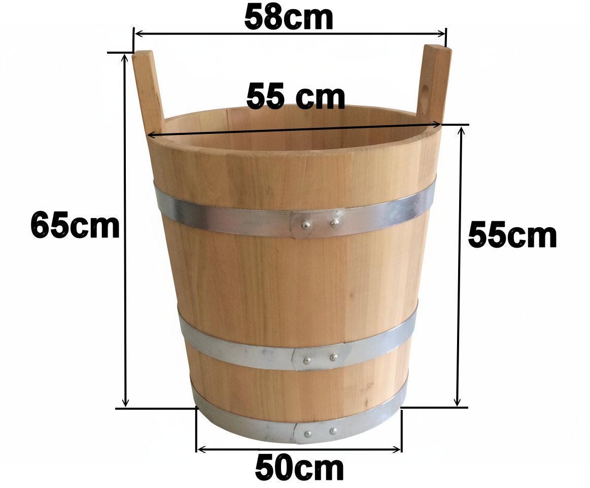 Tonneau En Bois 25 L – Pot De Fermentation Naturel Pour Choucroute, Kimchi, Concombres – Avec Couvercle Presse Et Anneaux Acier