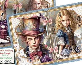 Alice in Wonderland Junk Journal Pages, Little Alice, Junk Journal Kit, Vintage, Printable, Paper, Ephemera, Digital Download