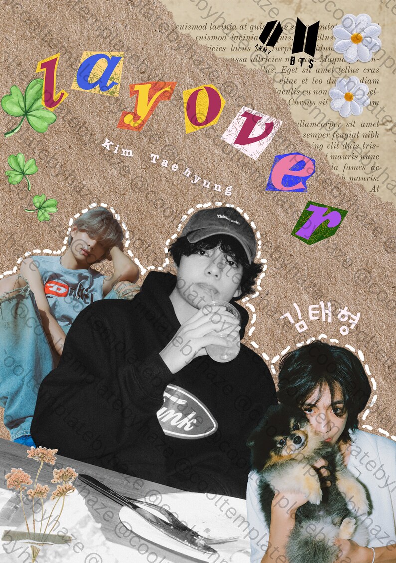 BTS Kim Taehyung Layover Printable Binder Cover - Etsy