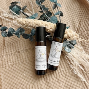 Ulgę w bólu głowy | Pomoc w migrenie | Mieszanka olejków eterycznych w roll-onie | Skupienie | w organicznym oleju jojoba | 10 ml