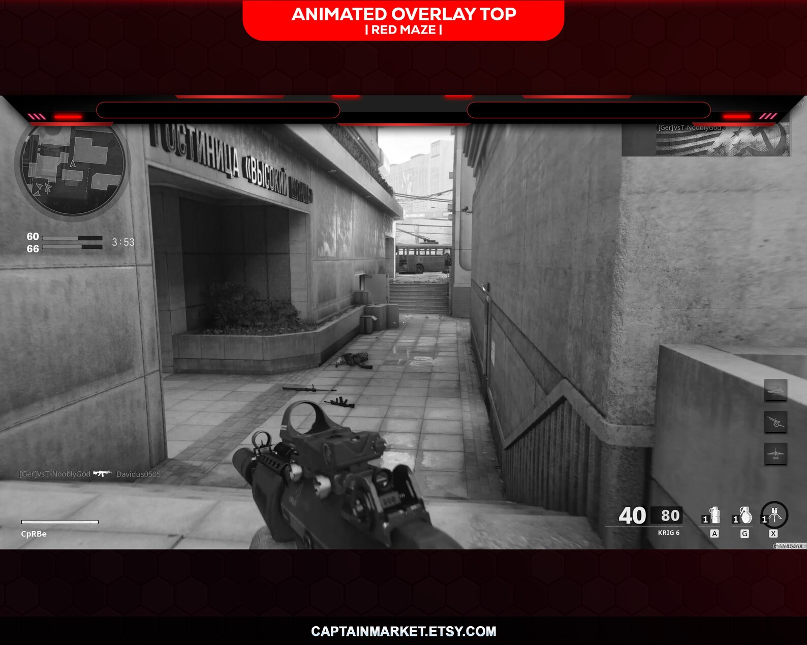 Red Maze Animated Stream Overlay Package, Cyberpunk Tech (digital ...
