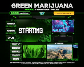 Nature Leaf Stream Overlay Pack: Botanical Sci-Fi Twitch Screens (Digital Download)