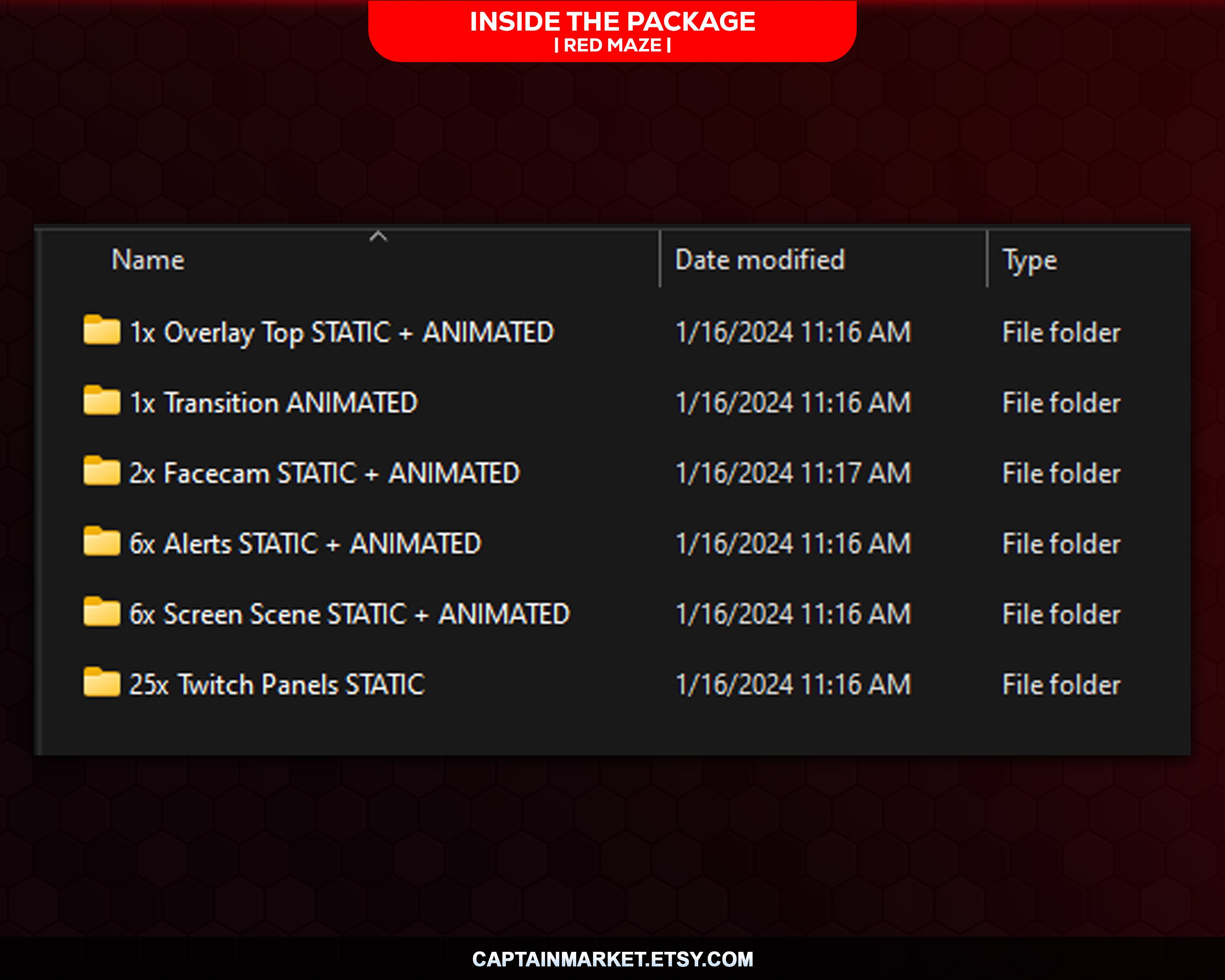 Red Maze Animated Stream Overlay Package, Cyberpunk Tech (digital ...