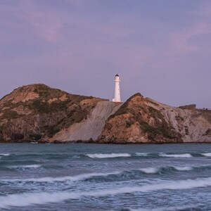Castle Point Lighthouse at sunset New Zealand